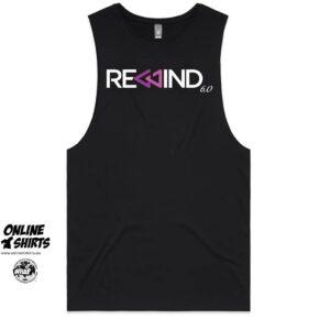 Rewind UK Dance Reunion DJ Tank Top Black 2025 Front