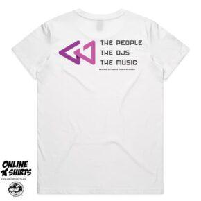 DJ T Sirts Ladies White Back 2025
