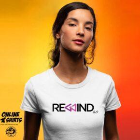 Rewind UK Dance Reunion DJ Shirt Ladies Front White 2025