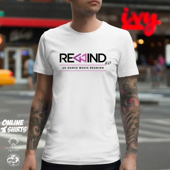Rewind UK Dance Reunion T Shirt White Front 2025