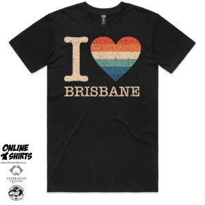 I Love Brisbane Retro Men T-Shirt