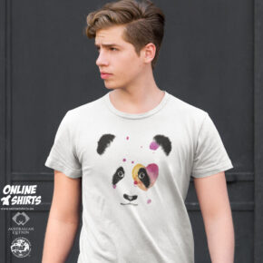 Baby Panda Water Color Heart T Shirt