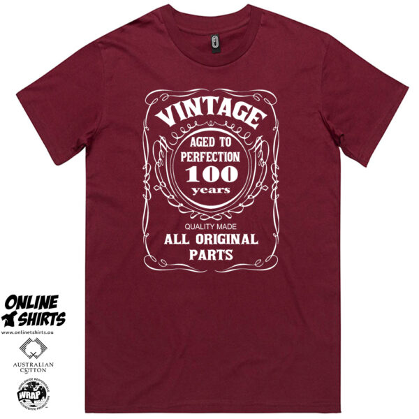Vintage Aged to Perfection 100th Birthday T Shirt