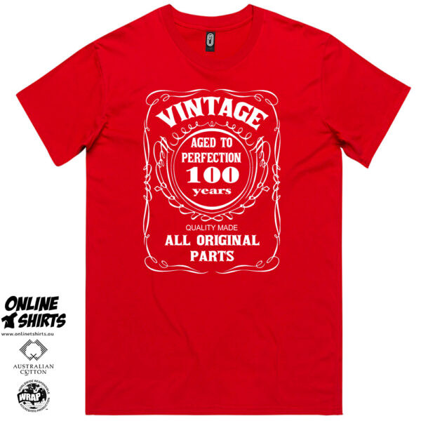 Vintage Aged to Perfection 100th Birthday T Shirt