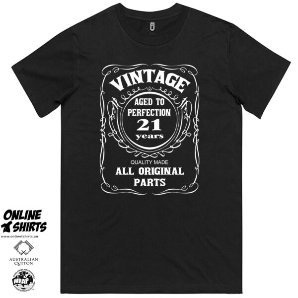 Vintage Aged to Perfection 21st Birthday T Shirt