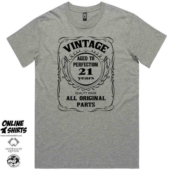 Vintage Aged to Perfection 21st Birthday T Shirt
