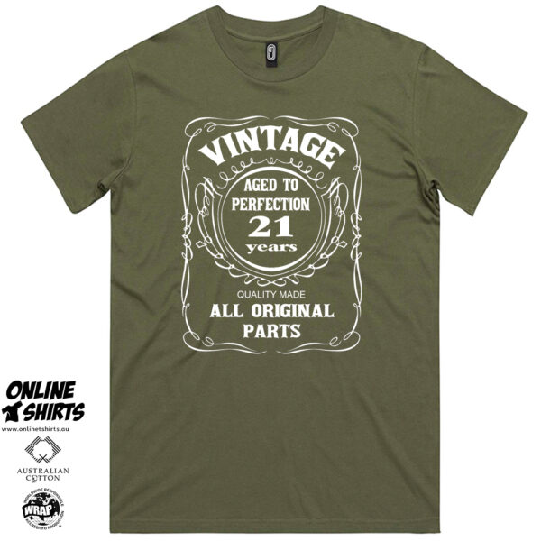 Vintage Aged to Perfection 21st Birthday T Shirt