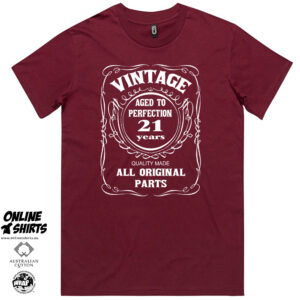 Vintage Aged to Perfection 21st Birthday T Shirt