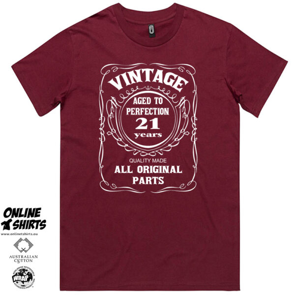 Vintage Aged to Perfection 21st Birthday T Shirt