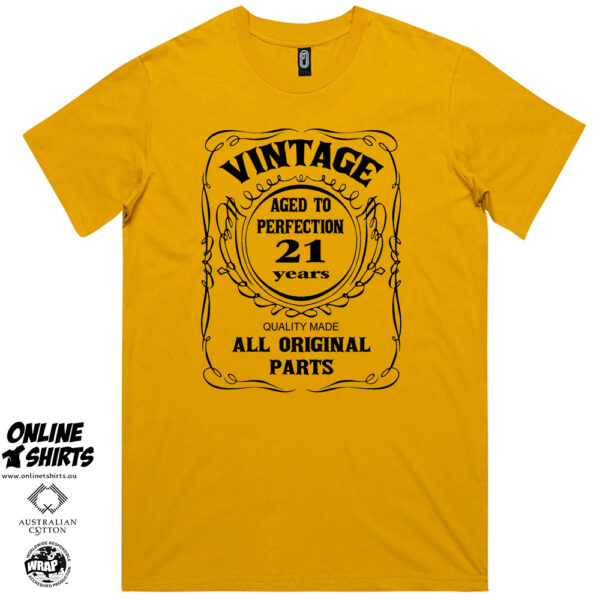 Vintage Aged to Perfection 21st Birthday T Shirt