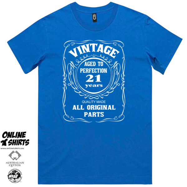 Vintage Aged to Perfection 21st Birthday T Shirt