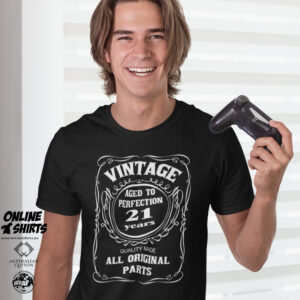 Vintage Aged to Perfection 21st Birthday T Shirt