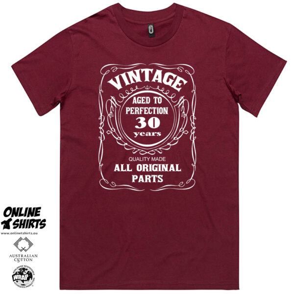 Vintage Aged to Perfection 30th Birthday T Shirt