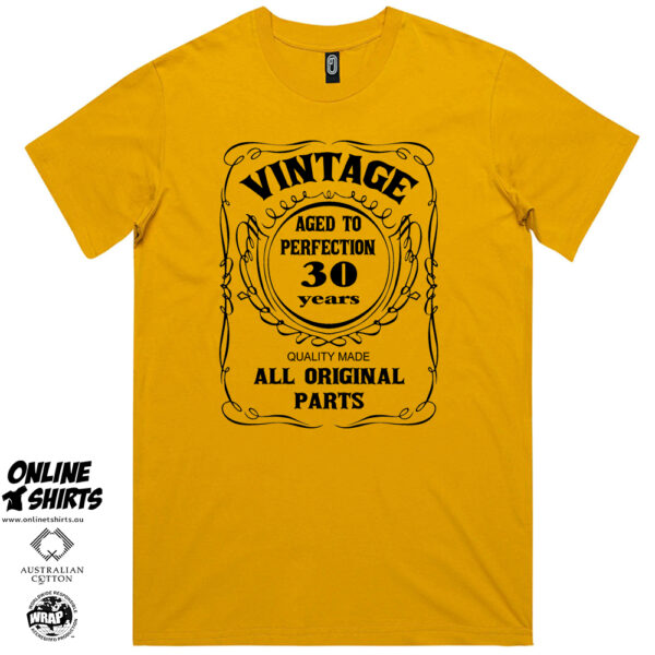 Vintage Aged to Perfection 30th Birthday T Shirt