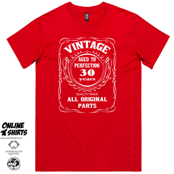 Vintage Aged to Perfection 30th Birthday T Shirt
