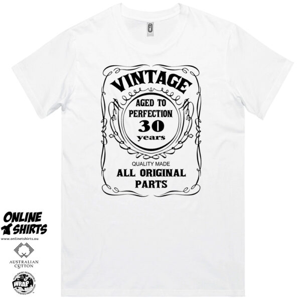 Vintage Aged to Perfection 30th Birthday T Shirt