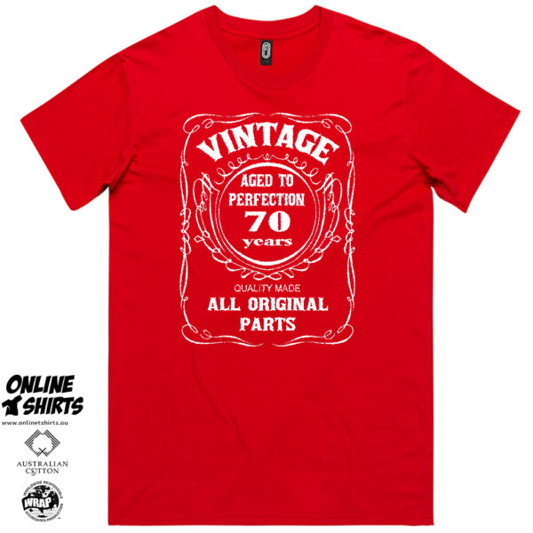 Vintage Aged to Perfection 70th Birthday T Shirt