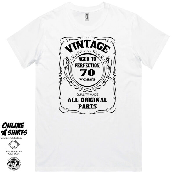 Vintage Aged to Perfection 70th Birthday T Shirt