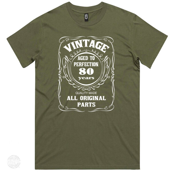 Vintage Aged to Perfection 80th Birthday T Shirt