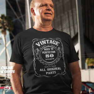 Vintage Aged to Perfection 80th Birthday T Shirt