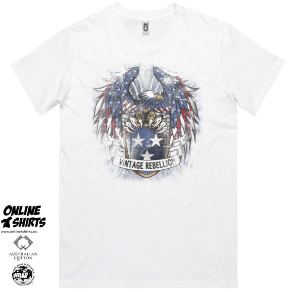 Vintage Rebellion Eagle Shield T Shirt