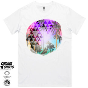 Watercolor Circle Tropical Beach Palm T Shirt