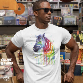 Zebra Rainbow Splash T Shirt