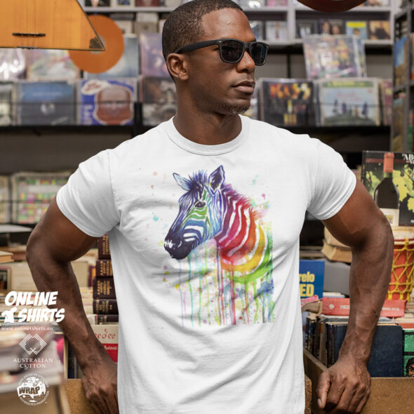 Zebra Rainbow Splash T Shirt