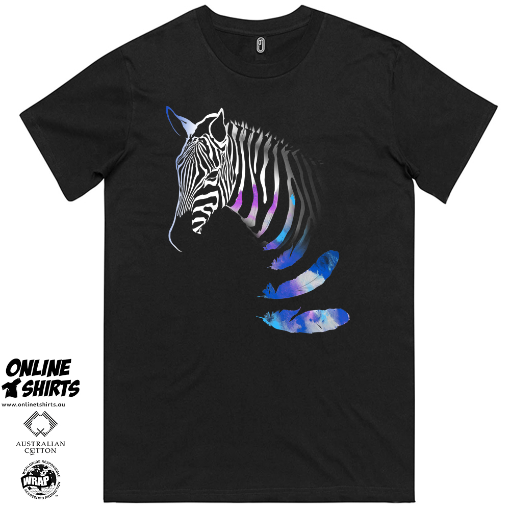 Zebra and Feathers T Shirt