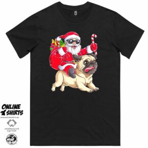 Santa and His Pug T Shirt