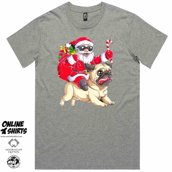 Santa and His Pug T Shirt
