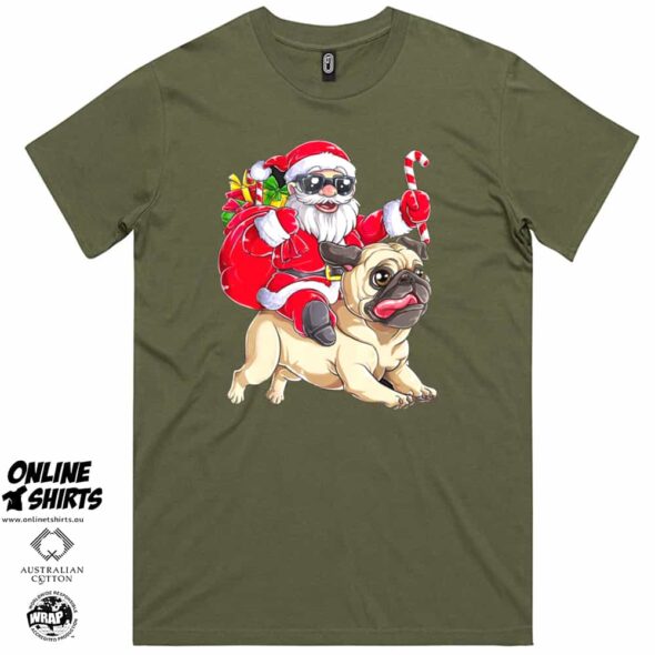 Santa and His Pug T Shirt