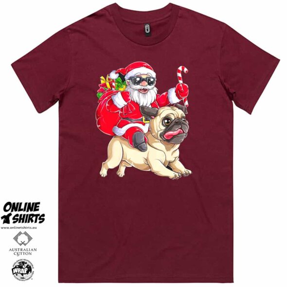 Santa and His Pug T Shirt