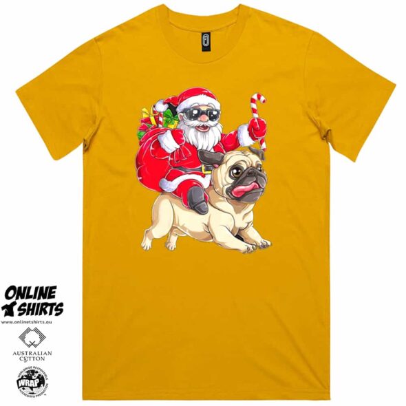 Santa and His Pug T Shirt