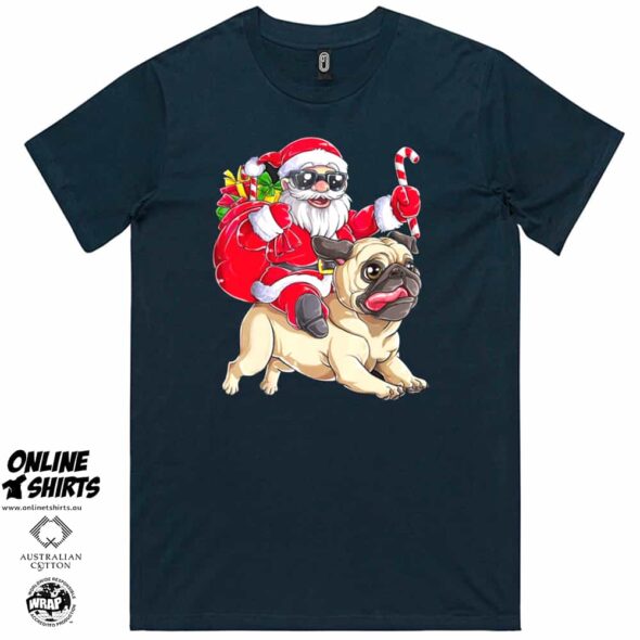Santa and His Pug T Shirt