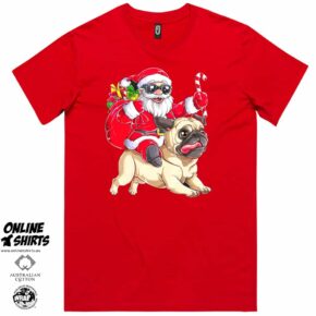Santa and His Pug T Shirt