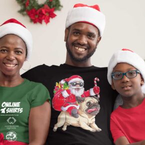 Santa and His Pug T Shirt