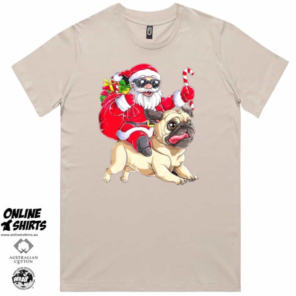Santa and His Pug T Shirt
