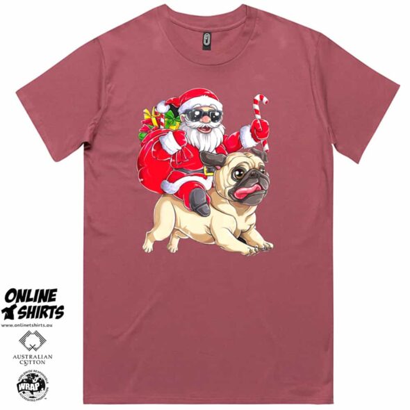 Santa and His Pug T Shirt