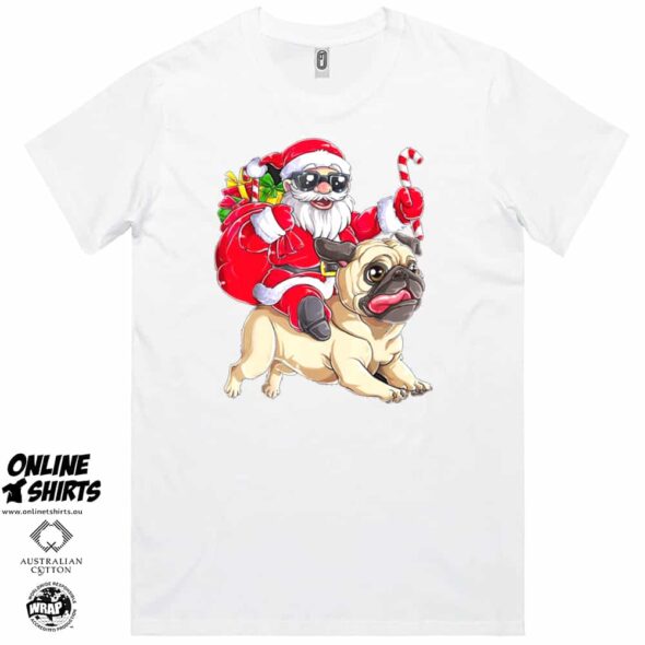 Santa and His Pug T Shirt