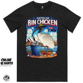 Australian Bin Chicken T Shirt Black