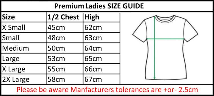 Premium Ladies Size Chart